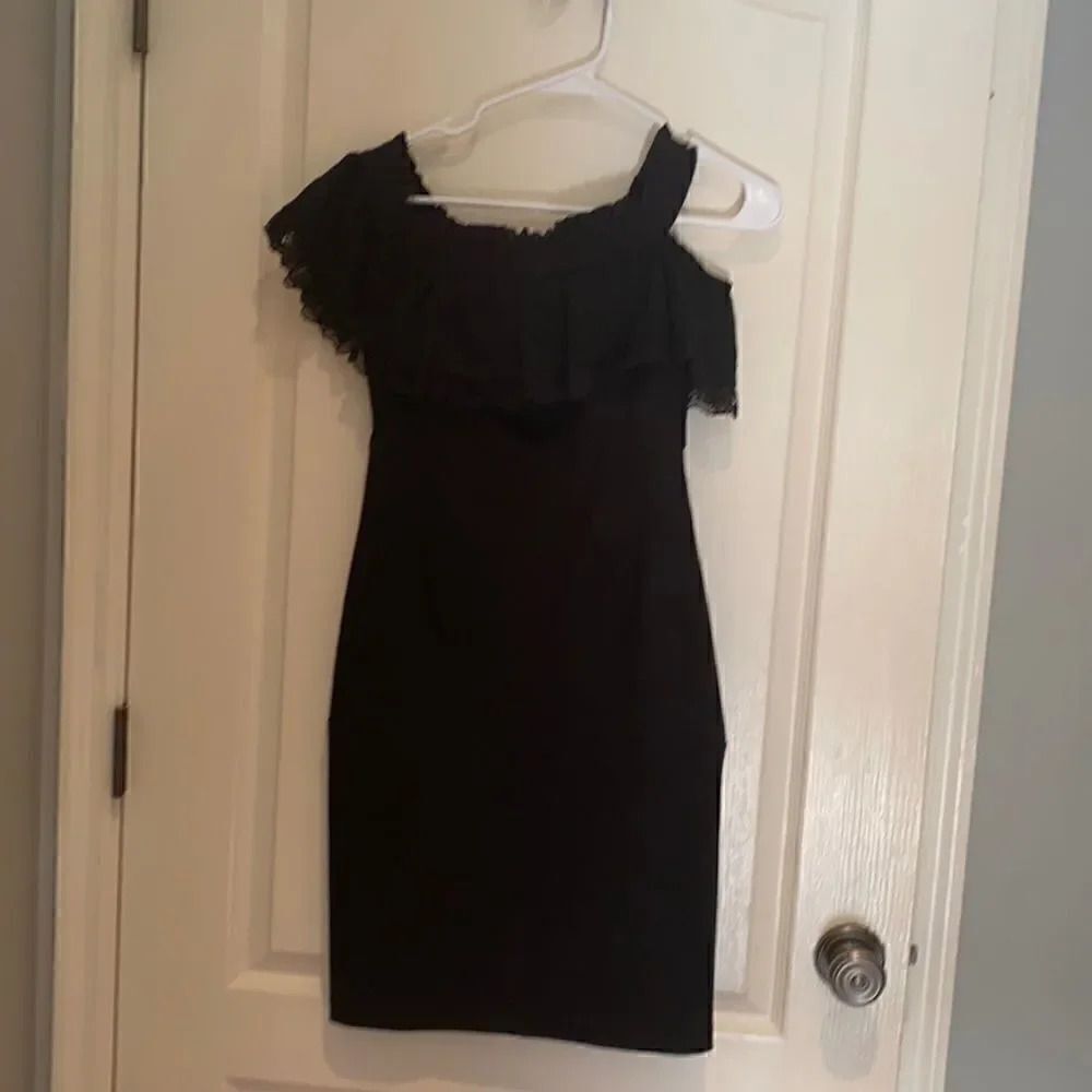 Diesel one peek shoulder black dress XS